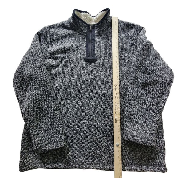 Orvis Mens XXL Black White Pullover Fleece Quarter Zip Sweater - Picture 10 of 15